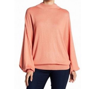 Abound (Nordstrom) mock bell sleeve sweater coral